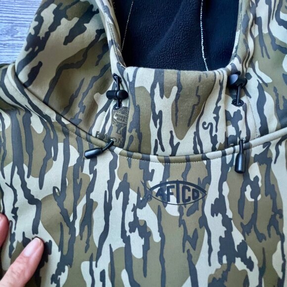 Aftco Gator Neck Camo Reaper Mossy Oak Outdoor Hunting Fishing Hoodie Vented - Picture 4 of 9